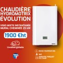 Frisquet chaudière murale gaz basse température mixte instantanée HYDROMOTRIX Evolution Visio 25kW