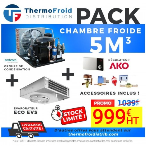 Pack chambre froide positive 5M3 0/+5°C Thermofroid Distribution