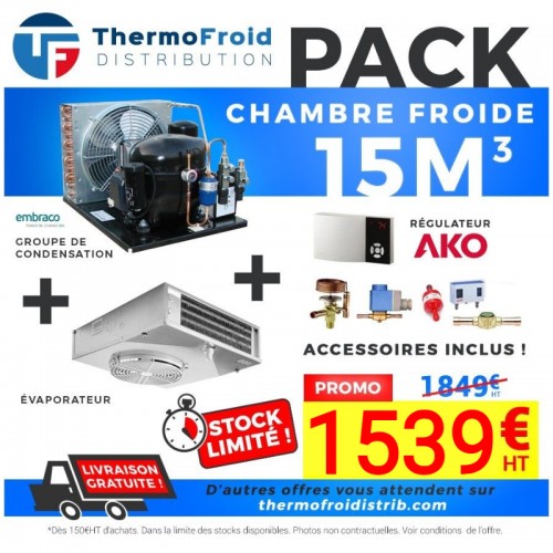 Pack chambre froide positive 15M3 0/+5°C Thermofroid Distribution